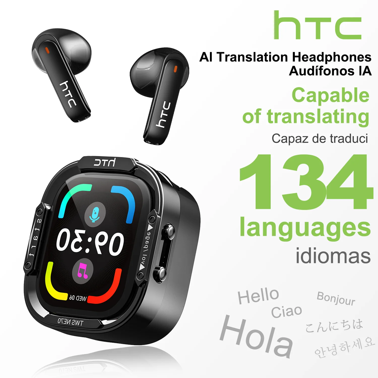 Type C Wired Earphones With Mic - Écouteurs sans fil HTC NE70 Bluetooth