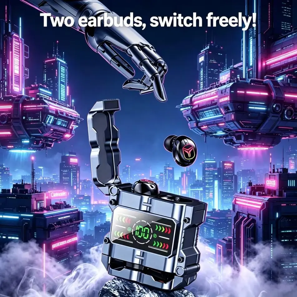 Gaming Headset With Mic Rgb - Écouteurs de jeu Mecha TWS Bluetooth