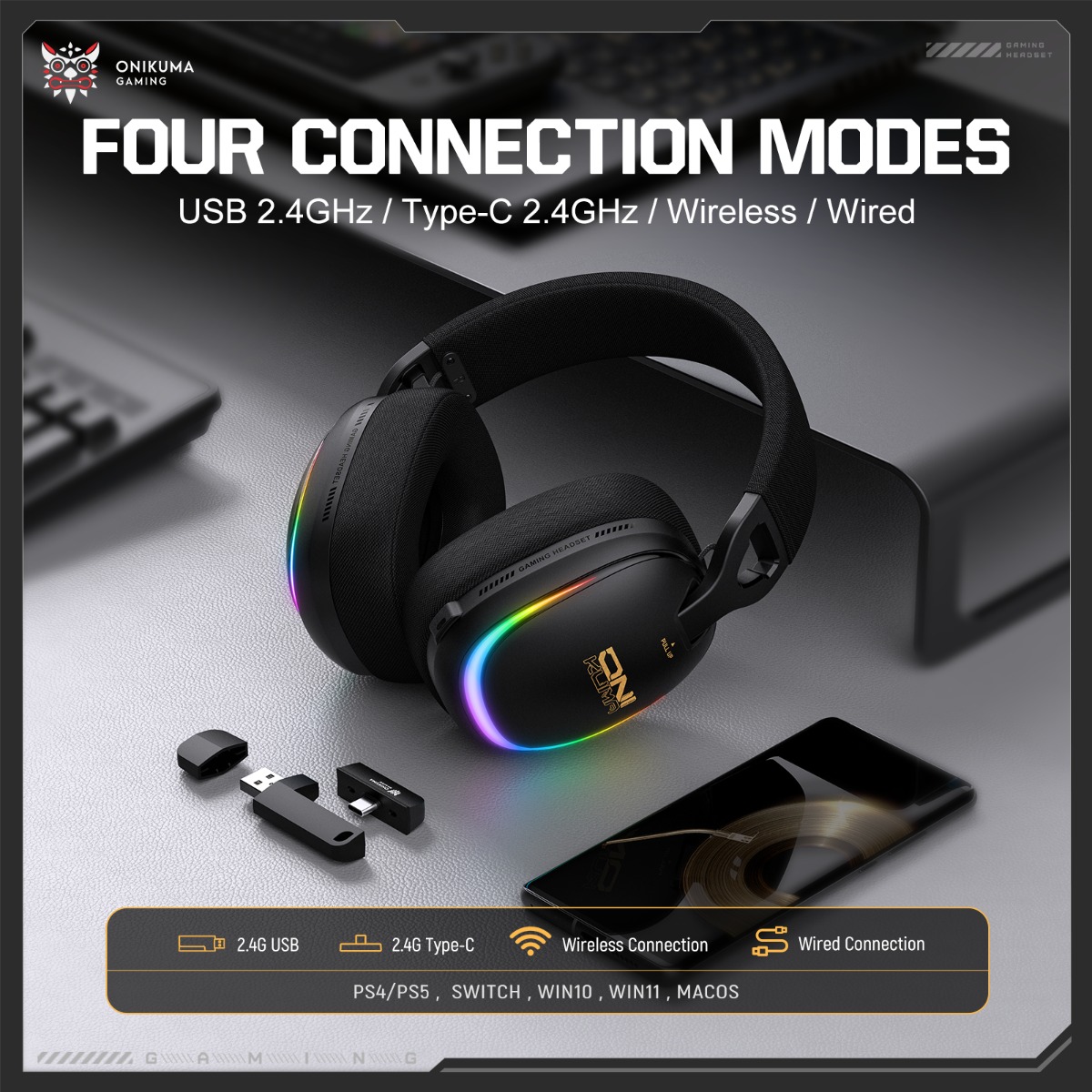 Casque de jeu ONIKUMA GT805, s - Gaming Headset With Mic Rgb avis et prix
