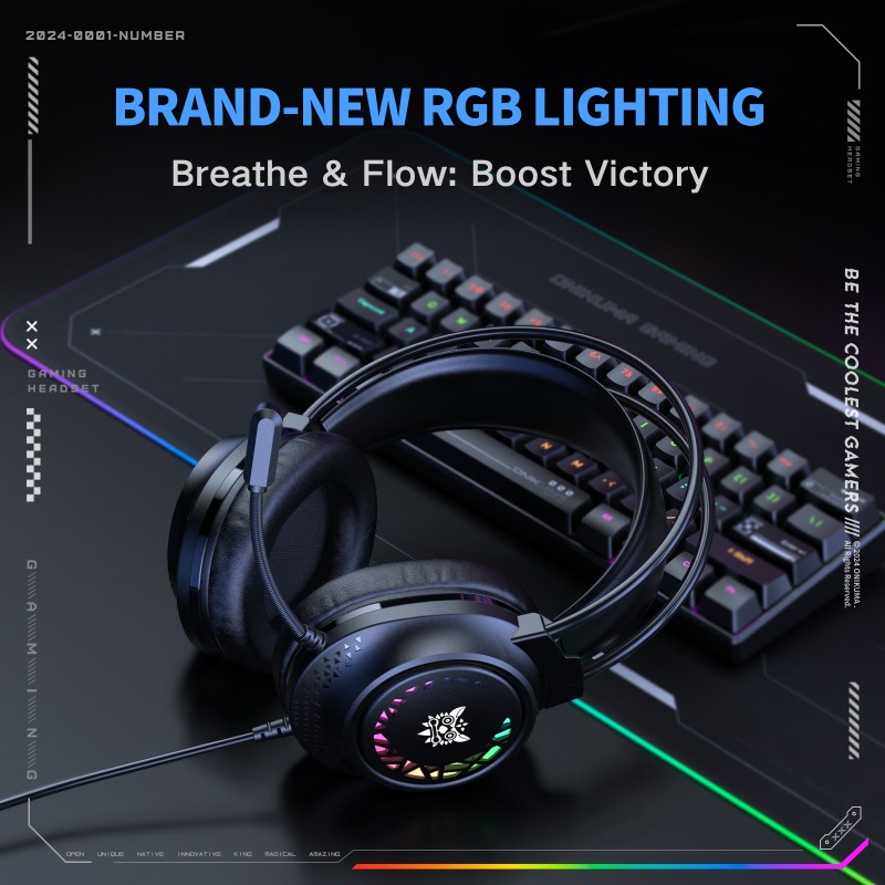 Casque de jeu filaire ONIKUMA  - Gaming Headset With Mic Rgb avis et prix