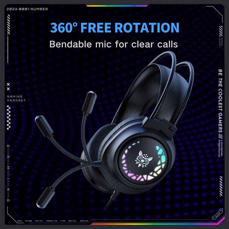 Casque de jeu filaire ONIKUMA  - Gaming Headset With Mic Rgb avis et prix