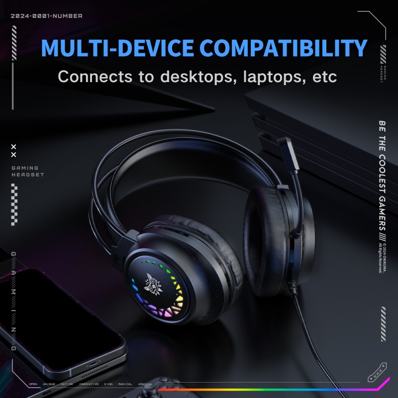Casque de jeu filaire ONIKUMA  - Gaming Headset With Mic Rgb avis et prix