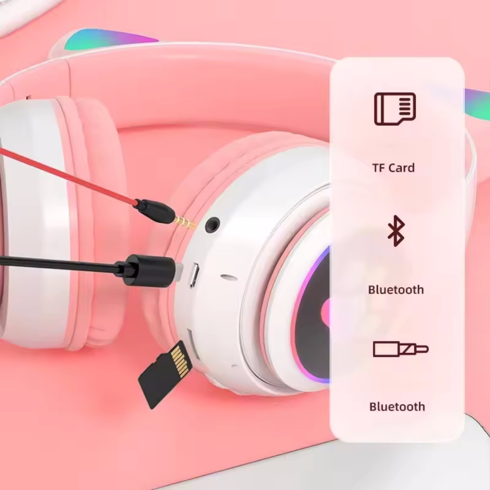 Casque sans fil à oreilles de  - Cat Ear Bluetooth Headset Led avis et prix